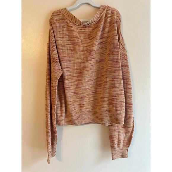 Free People Womens Knit Pink Heathered Cozy Button Henley Sweater Size XS - Picture 4 of 7